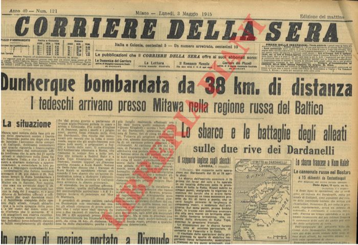 - - Titoli in prima pagina sulle varie fasi della 
