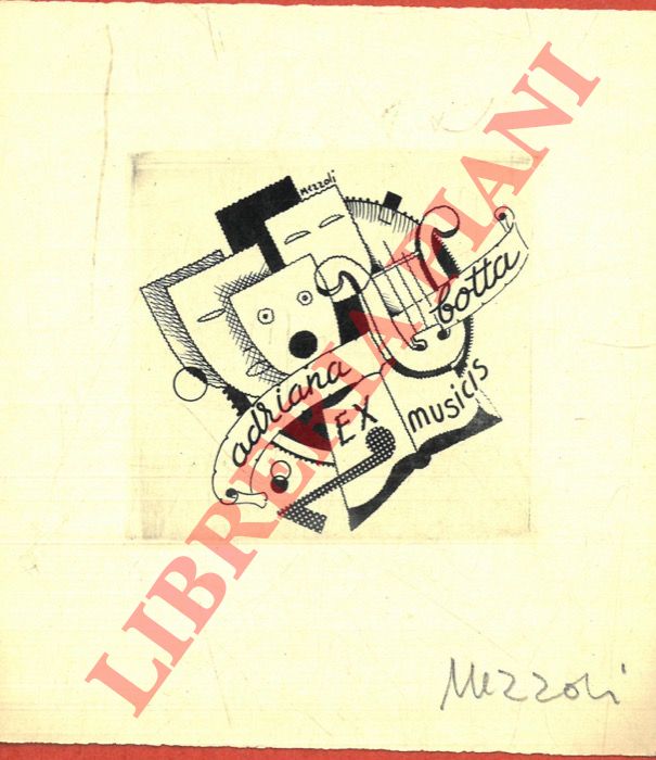 MEZZOLI Olmedo - - Un foglietto calcografico, 1938, per Adriana Botta, di cm. 12 x 9,5.