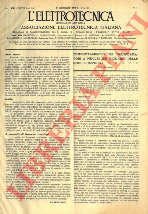 Associazione Elettrotecnica Italiana - - L'elettrotecnica. 1934. Giornale ed atti della Associazione Elettrotecnica Italiana.