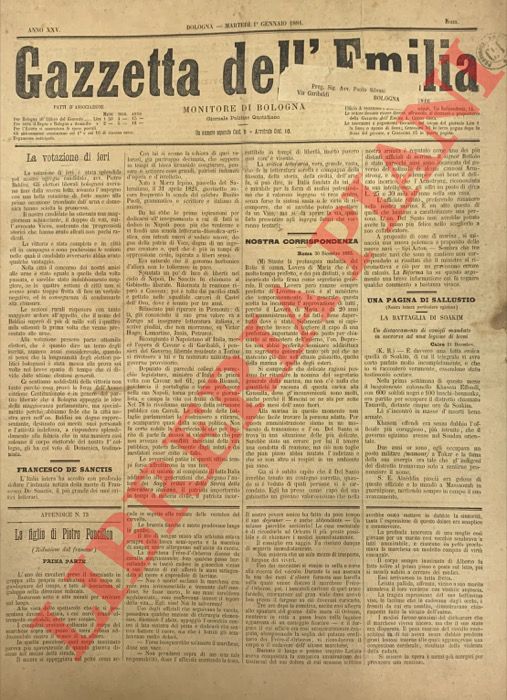 - - Gazzetta dell'Emilia. Monitore di Bologna. 1884.