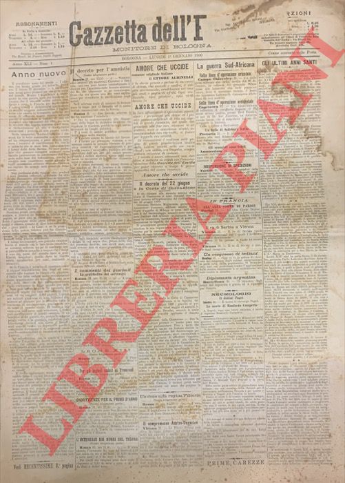 - - Gazzetta dell'Emilia. Monitore di Bologna. 1900.