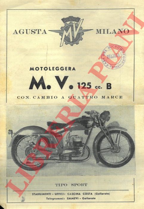 Agusta MV Milano - - Motoleggera M.V. 125 cc. B Tipo Sport.