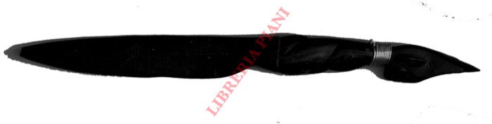 - - Tagliacarte etnico nero, manico raffigurante un corpo umano africano con copricapo e collare metallico,