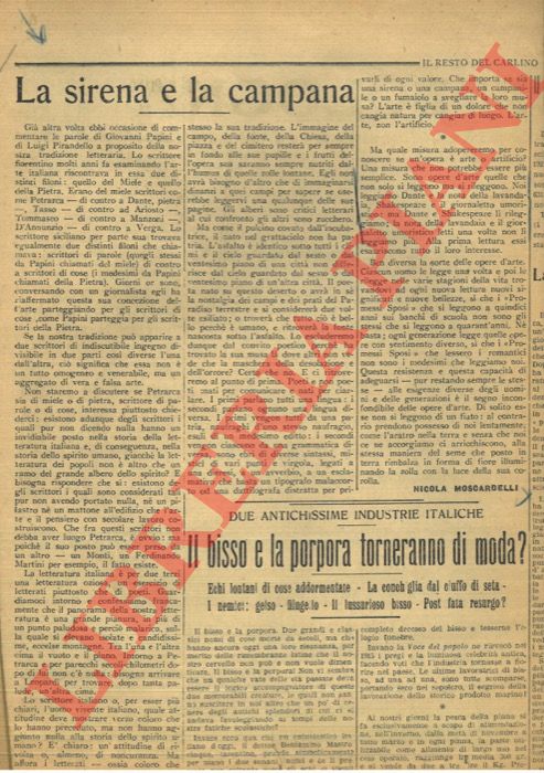 - - Il bisso e la porpora torneranno di moda ? Due antichissime industrie italiche.