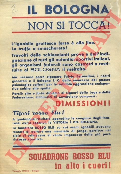 - - Il Bologna non si tocca !