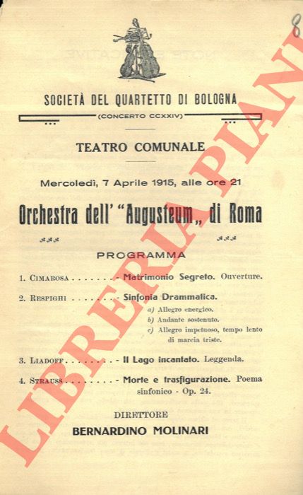 Societ del Quartetto di Bologna - - Concerti : vari programmi.