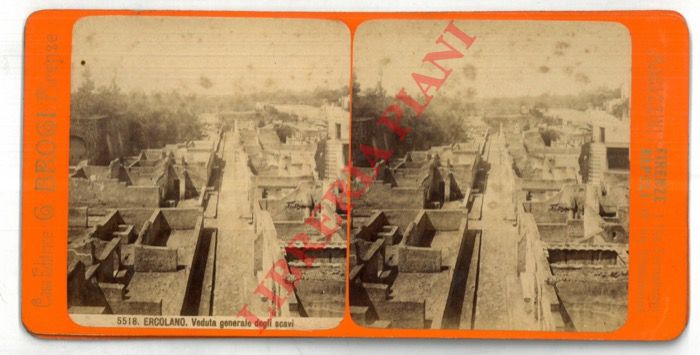 G. Brogi, Firenze - - Ercolano. Veduta generale degli scavi - Modello teatro.