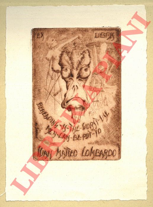 DE SIMONE Marco - - Un foglietto calcografico, cm. 17,3 x 12,3 per I.M. Lombardo