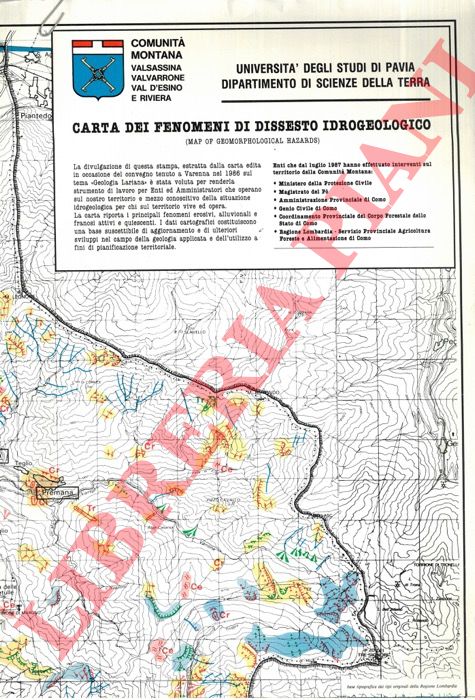 Comunit Montana Valsassina Valvarrone Val d'Esino e Riviera - - Carta dei fenomeni di dissesto idrogeologico (Map of geomorphological hazards).