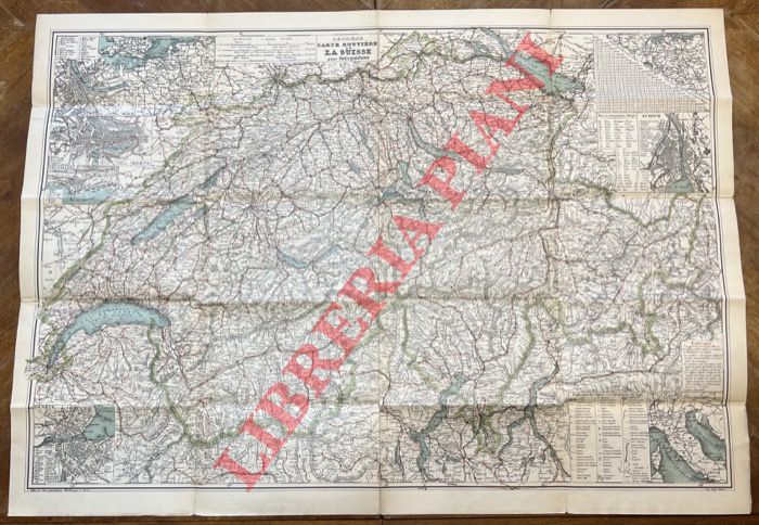 BONEFF Henri. Berne - - Zweite Reise-Karte des Schweiz - Deuxime Carte Routire de la Suisse. por Vlocipedistes.