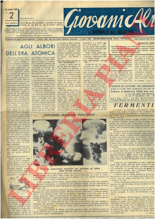 - - Giovani Ali. Il Giornale dell'Aviatore.