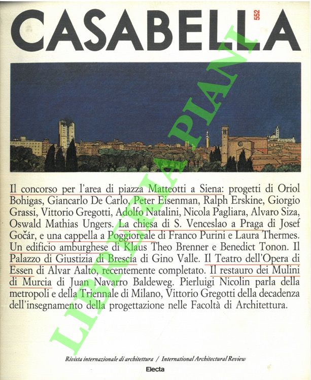 - - Casabella. 1988. Rivista internazionale di Architettura.
