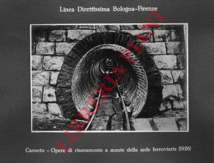 Impresa G.M. F.lli Toschi, Bologna - - Canneto. Piedritti al piano d'imposta delle volte - Opere di risanamento a monte della sede ferroviaria (1926). (Linea Direttissima Bologna - Firenze).