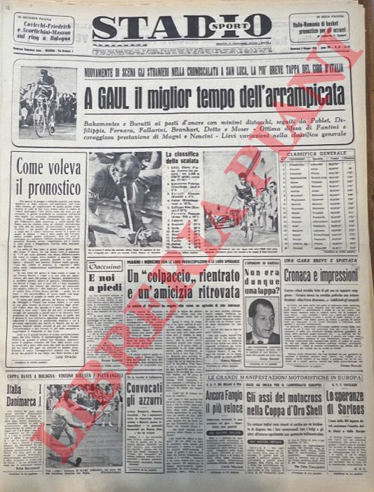 - - A Gaul il miglior tempo dell'arrampicata. Nuovamente di scena gli stranieri nella cronoscalata a San Luca, la pi breve tappa del Giro d'Italia.