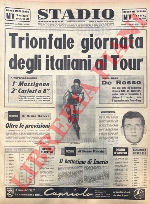 - - Parigi ha accolto i reduci dalla lunga cavalcata. Anquetil ha vinto il Tour della noia e della stanchezza. Guido De Rosso apre il libro d'oro della gara giovanile.