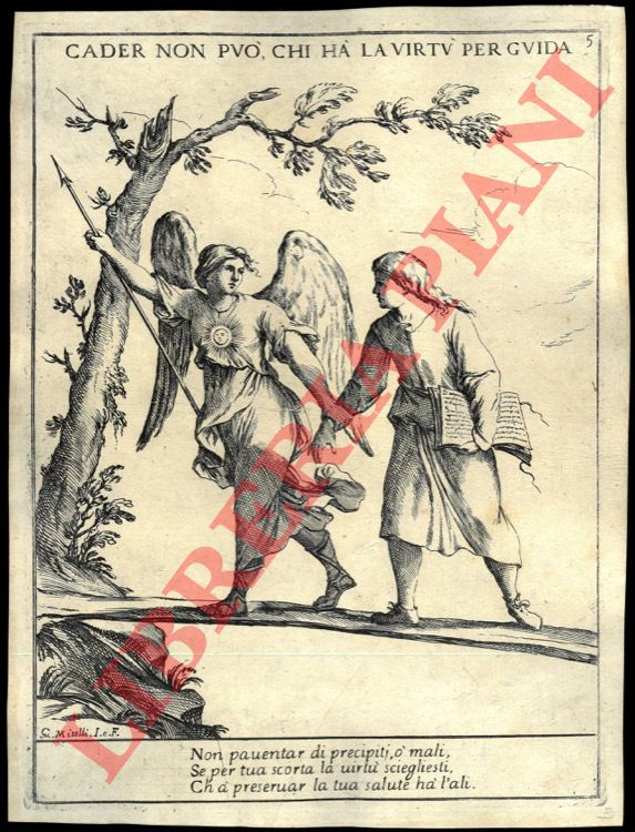 MITELLI Giuseppe Maria - - Proverbi figurati: Cader non pu, chi ha la virt per guida.