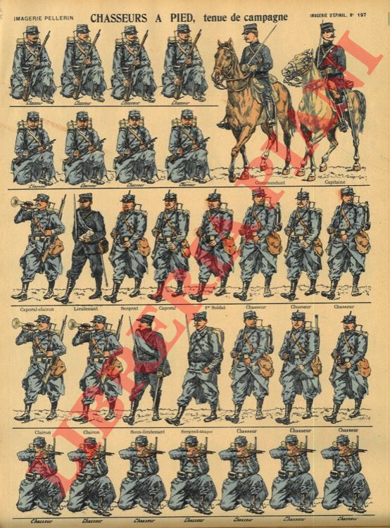 - - Chasseurs a pied, tenue de campagne.