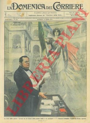 BELTRAME A. - - Cavour proclama nel Parlamento Subalpino l'unit con Roma capitale (allegoria).