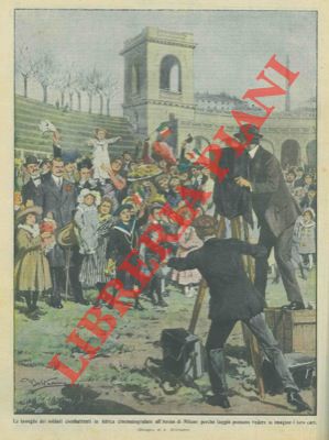 BELTRAME A. - - Famiglie dei soldati combattenti in Africa cinematografate all'Arena di Milano perch laggi possano vedere i loro cari.