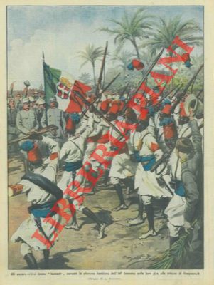 BELTRAME A. - - Gli ascari eritrei davanti alla bandiera dell' 84 fanteria.