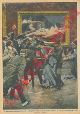 BELTRAME A. - - Suffragetta taglia a colpi di coltello la 