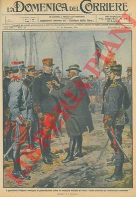 BELTRAME A. - - Il presidente Poincar consegna al generalissimo Joffre la medaglia al valore.