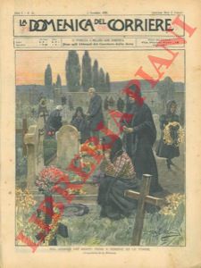 BELTRAME A. - - Nel giorno dei morti: fiori e corone su tombe.