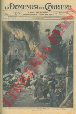 BELTRAME A. - - La distruzione delle torri dei Templari e della cattedrale di Nieuport da parte dei tedeschi.