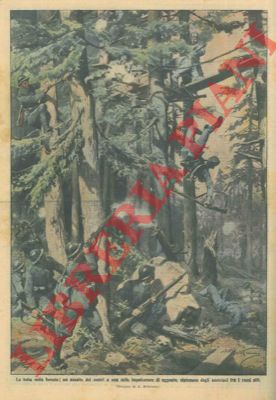 BELTRAME A. - - Assalto dei nostri a una delle impalcature di agguato, sistemate dagli austriaci fra i rami alti.