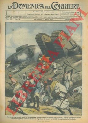 BELTRAME A. - - Arabi in Tripolitania, presso l' Oasi di Zanzur, attaccati da due tanks.