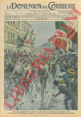 BELTRAME A. - - L'arrivo dei bersaglieri ciclisti vincitori della 