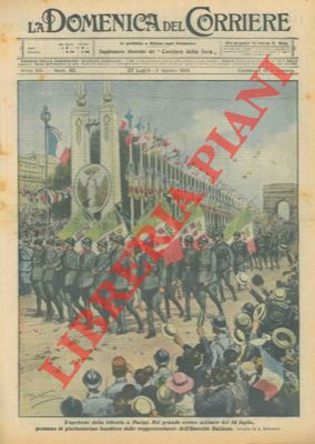 BELTRAME A. - - Apoteosi della vittoria a Parigi, passano le gloriosissime bandiere italiane.