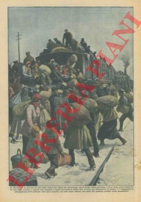 BELTRAME A. - - In Russia i treni sono presi d'assalto molto prima della partenza e i viaggiatori si arrampicano dove possono.