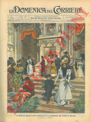 BELTRAME A. - - Il Mercato delle Palme pasquali sulle gradinate del Duomo di Milano.
