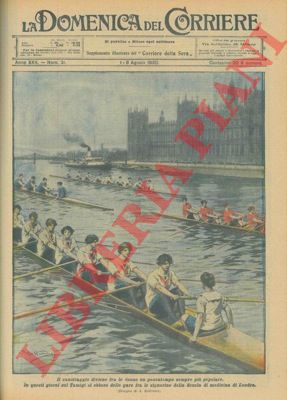 BELTRAME A. - - Gara di canottaggio femminile sul Tamigi delle signorine della scuola di medicina di Londra.