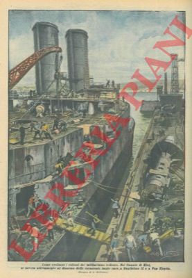 BELTRAME A. - - Nel Canale di Kiel, si lavora al disarmo delle corazzate tanto care a Guglielmo II e a Von Tirpitz.
