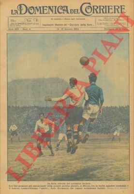 BELTRAME A. - - Uno dei momenti pi emozionanti della grande partita giocata, a Milano, tra la balda squadra nazionale e il famoso, agguerritissimo 