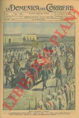 BELTRAME A. - - I resti del prode colonnello Billia, caduto nel 1915, vengono trasportati a Tripoli, con solenne accompagnamento militare.