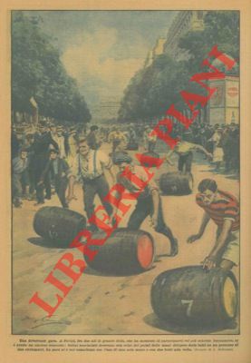 BELTRAME A. - - Si  svolto a Parigi un concorso secondo il quale bottai specialisti dovevano dirigere delle botti su un percorso di due chilometri spingendole con colpi dei palmi.
