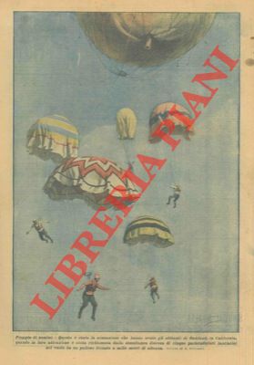 BELTRAME A. - - Cinque paracadutisti si sono lanciati da un pallone frenato a mille metri di altezza.