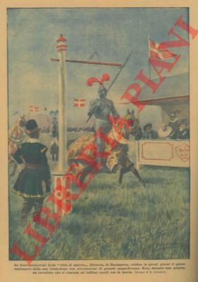 SALVADORI R. - - Un cavaliere che si cimenta ad infilzare anelli con la lancia durante la celebrazione del quinto centenario della fondazione di Elsinora, in Danimarca.