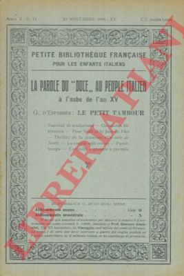 D'ESPARBES G. - - La parole du 