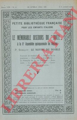 SEBILLOT P. - - Le memorable discours du 