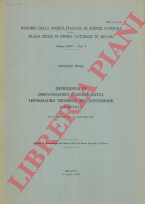 PINNA Giovanni - - Osteologia di Drepanosaurus unguicaudatus, Lepidosauro Triassico del sottordine Lacertilia.