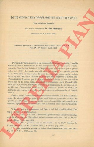 MONTICELLI F. S. - - Di un nuovo Ctenodrilide del Golfo di Napoli.