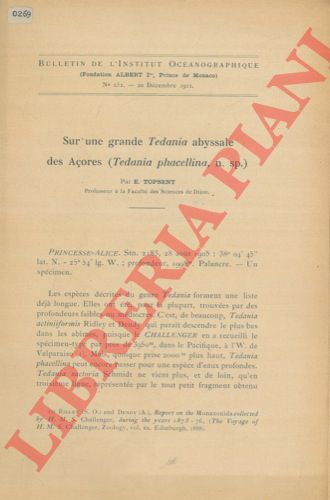 TOPSENT Emile - - Sur une grande Tedania abyssale des Aores ( Tedania phacellina, n. sp. ) .
