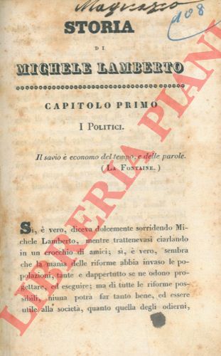 - - Storia di Michele Lamberto o la influenza della economia domestica.