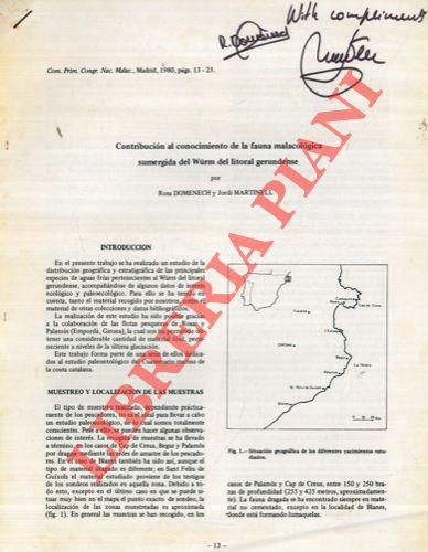 DOMENECH Rosa - MARTINELL Jordi - - Contribution al conocimiento de la fauna malacologica sumergida del Wurm del litoral gerundense.