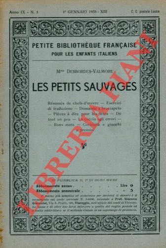 Dumas, Hugo, Desbordes-Valmore - - Petite bibliothque franaise pour les enfants italiens.