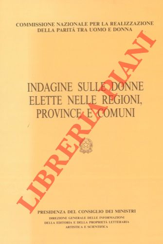 FERRARI OCCHIONERO Marisa - - Indagine sulle donne elette nelle Regioni, Province e Comuni.